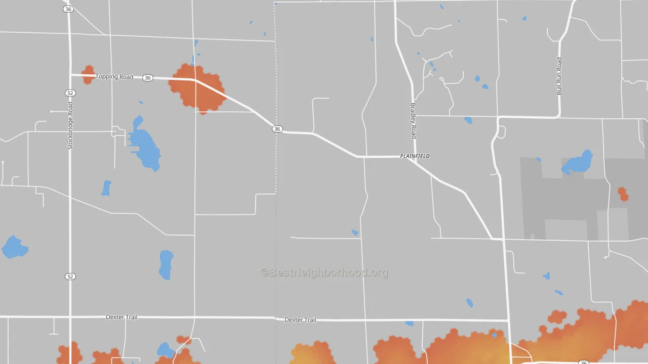 Bike Grade map of Plainfield, MI