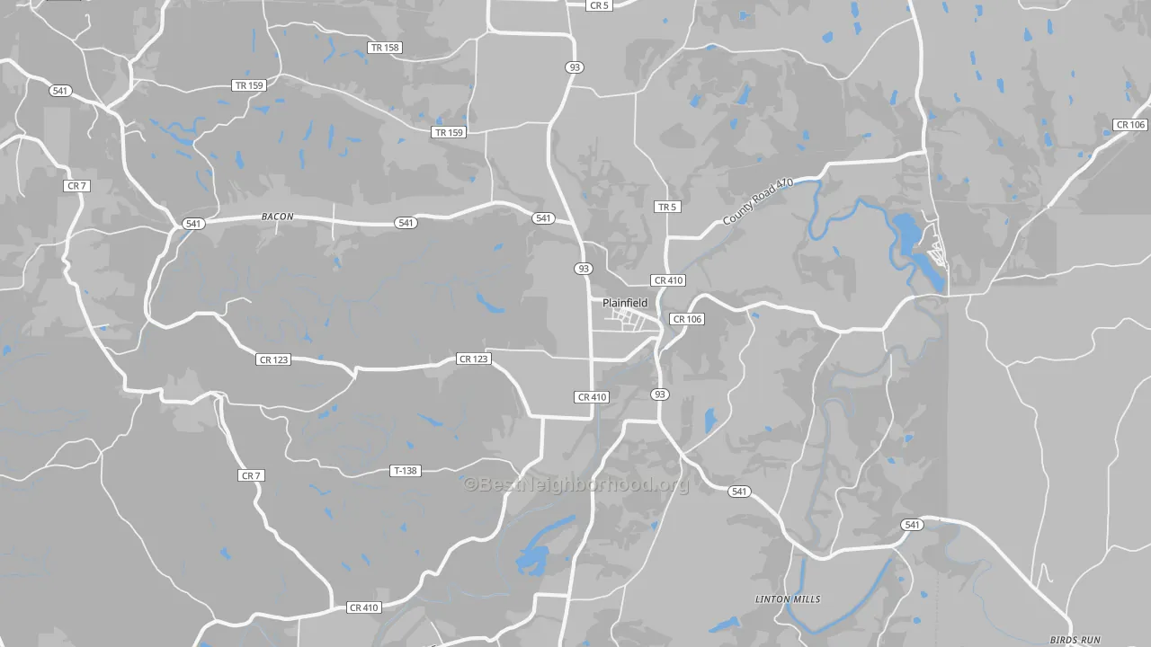 Bike Grade map of Plainfield, OH