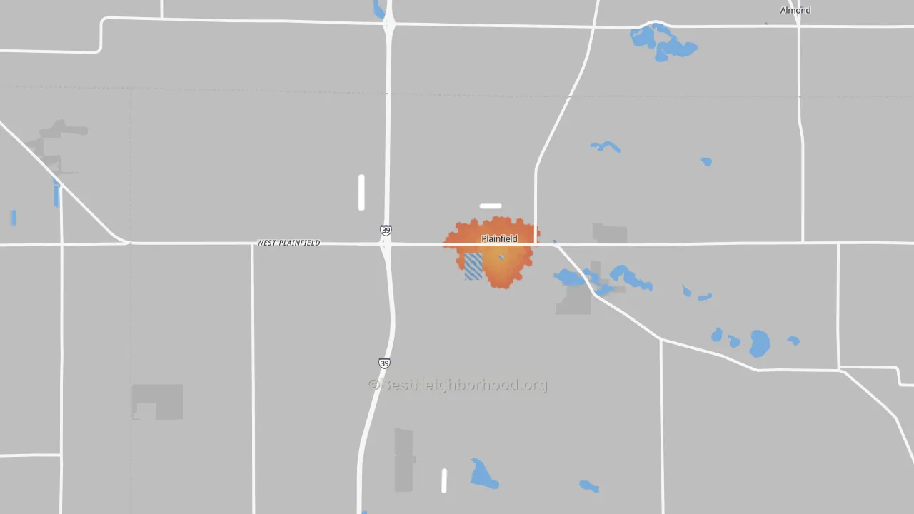 Bike Grade map of Plainfield, WI