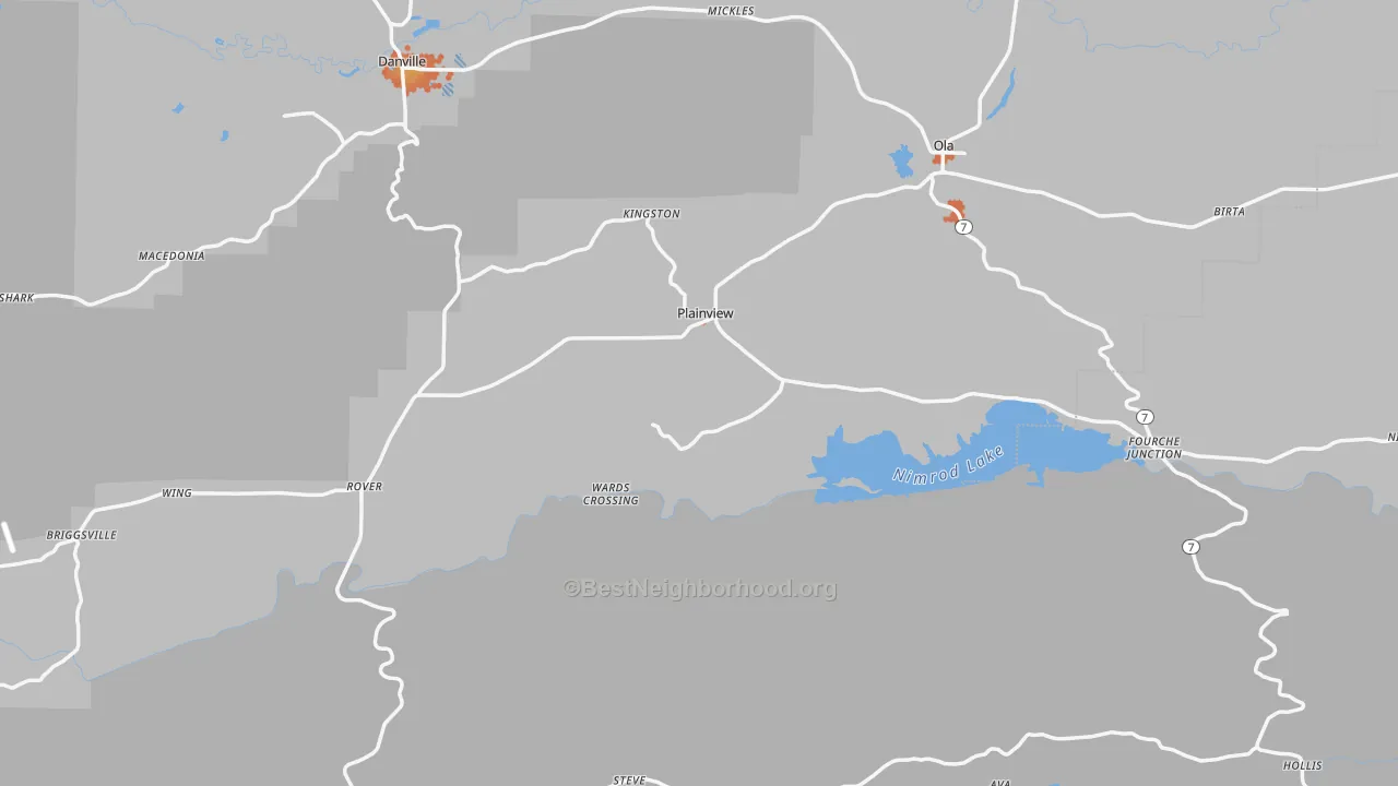 Bike Grade map of Plainview, AR