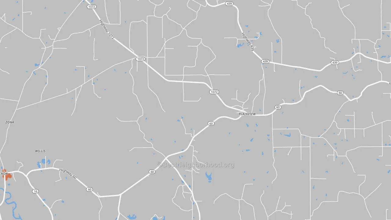 Bike Grade map of Plainview, LA
