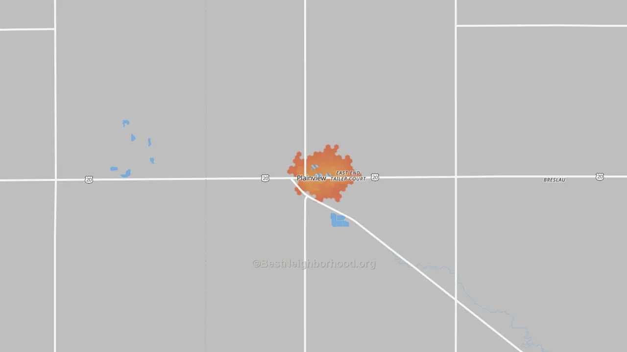 Bike Grade map of Plainview, NE