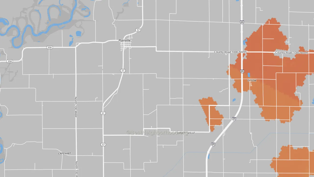 Bike Grade map of Plainville, IN