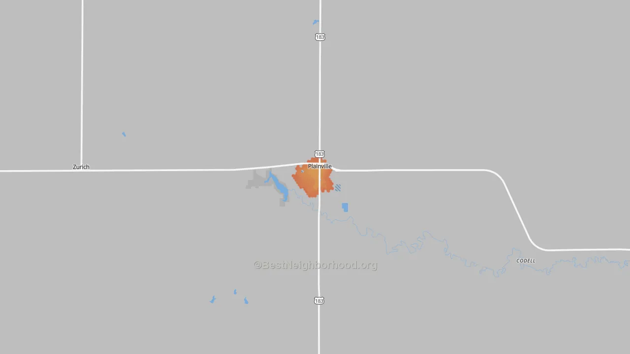 Bike Grade map of Plainville, KS