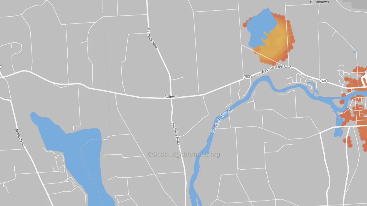 Bike Grade map of Plainville, NY