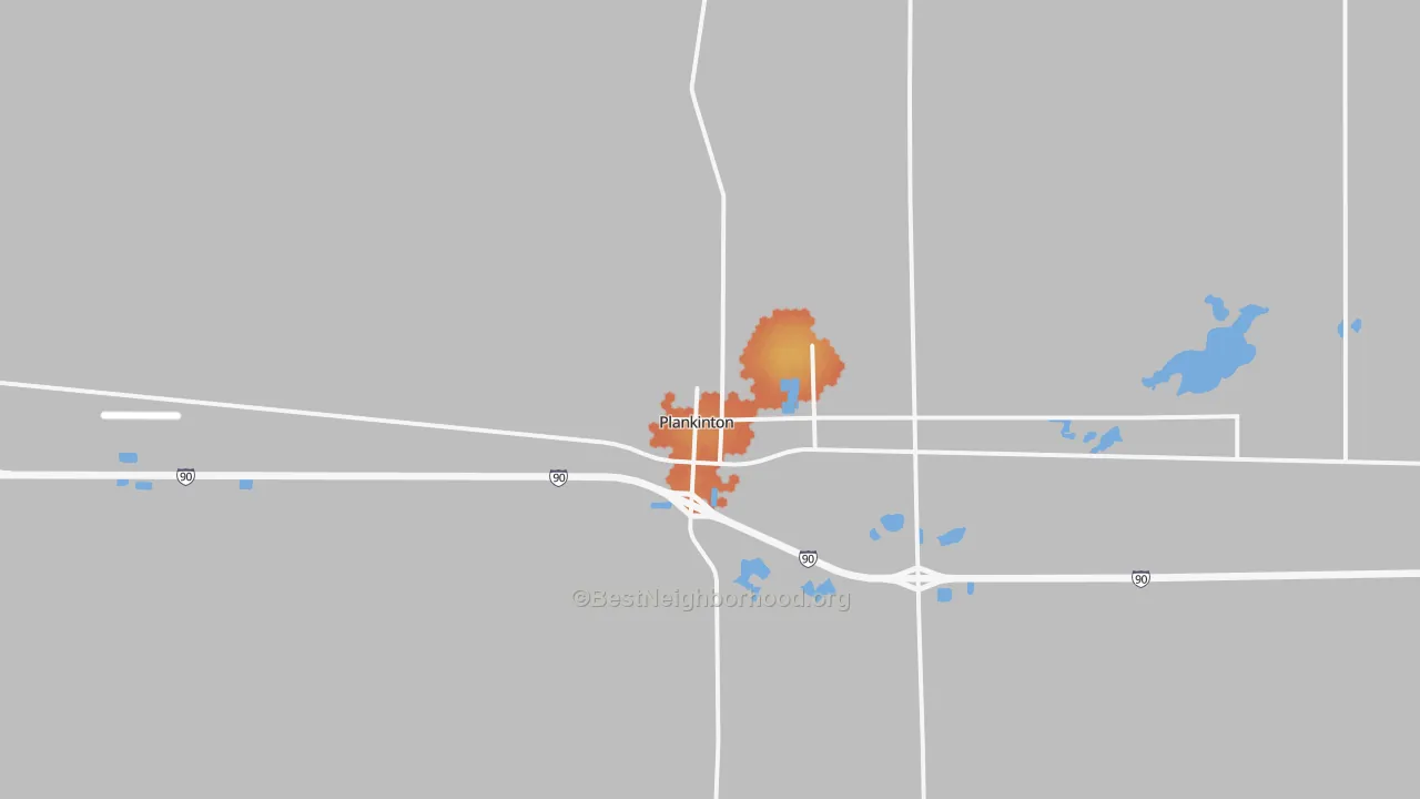 Bike Grade map of Plankinton, SD