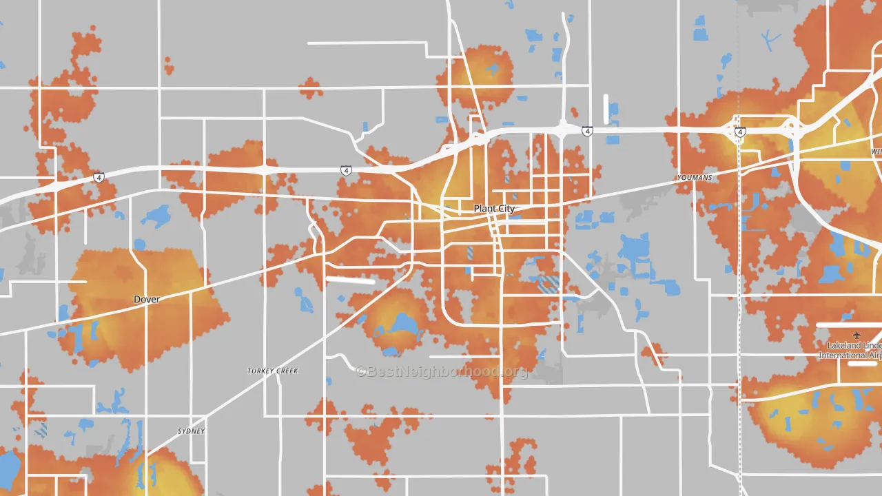 Bike Grade map of Plant City, FL