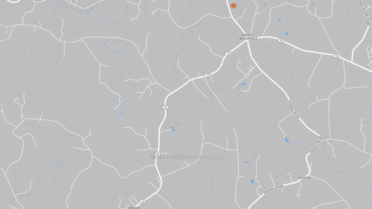 Bike Grade map of Plateau, NC