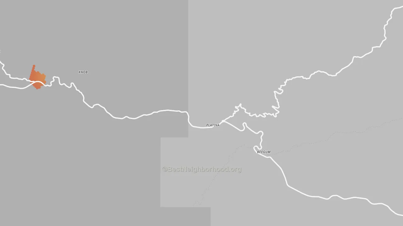 Bike Grade map of Platina, CA