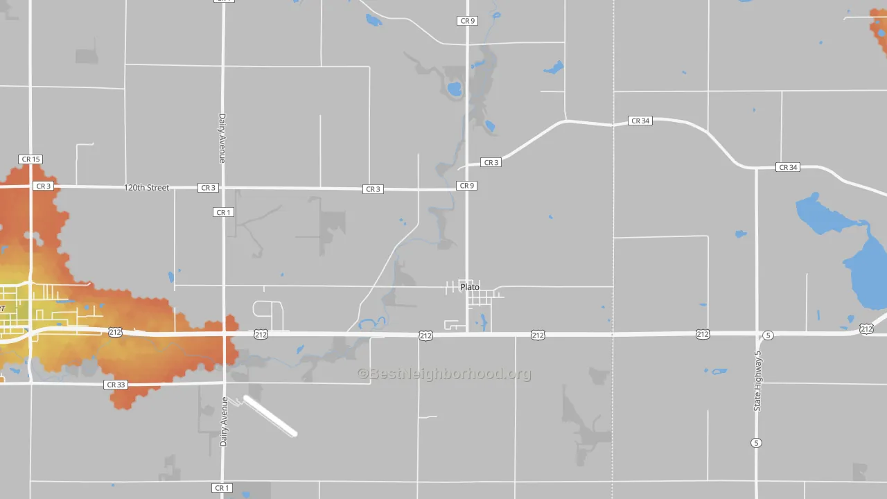 Bike Grade map of Plato, MN