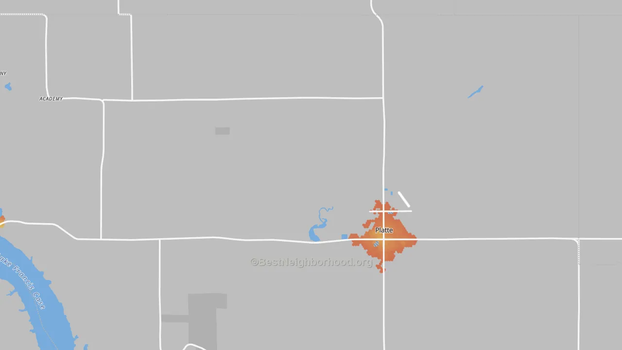 Bike Grade map of Platte, SD