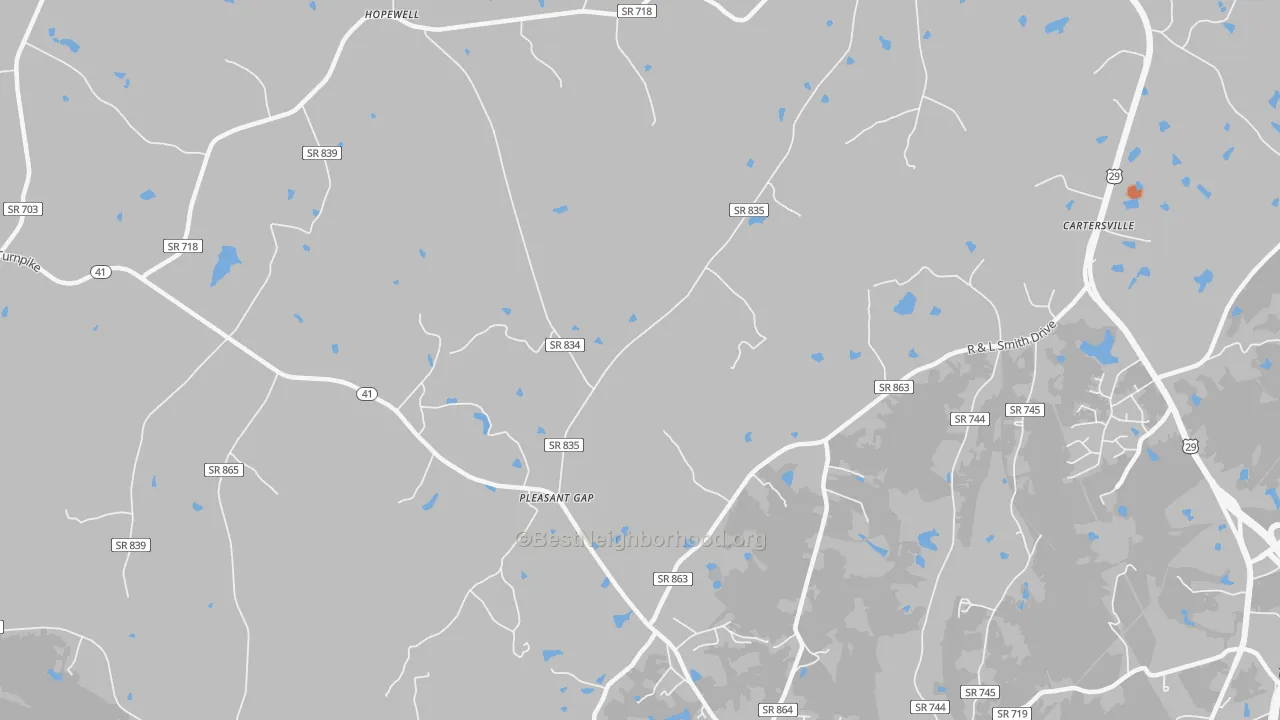 Bike Grade map of Pleasant Gap, VA