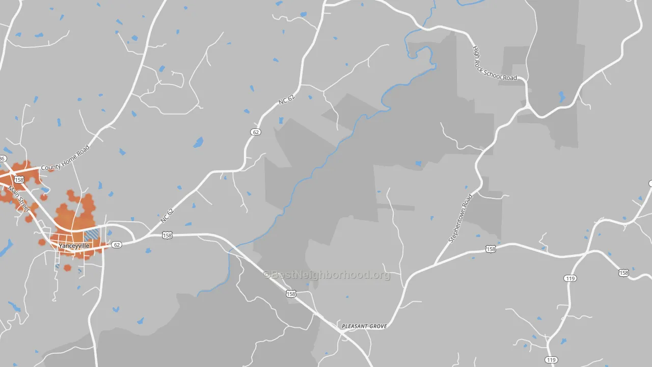 Bike Grade map of Pleasant Grove, NC
