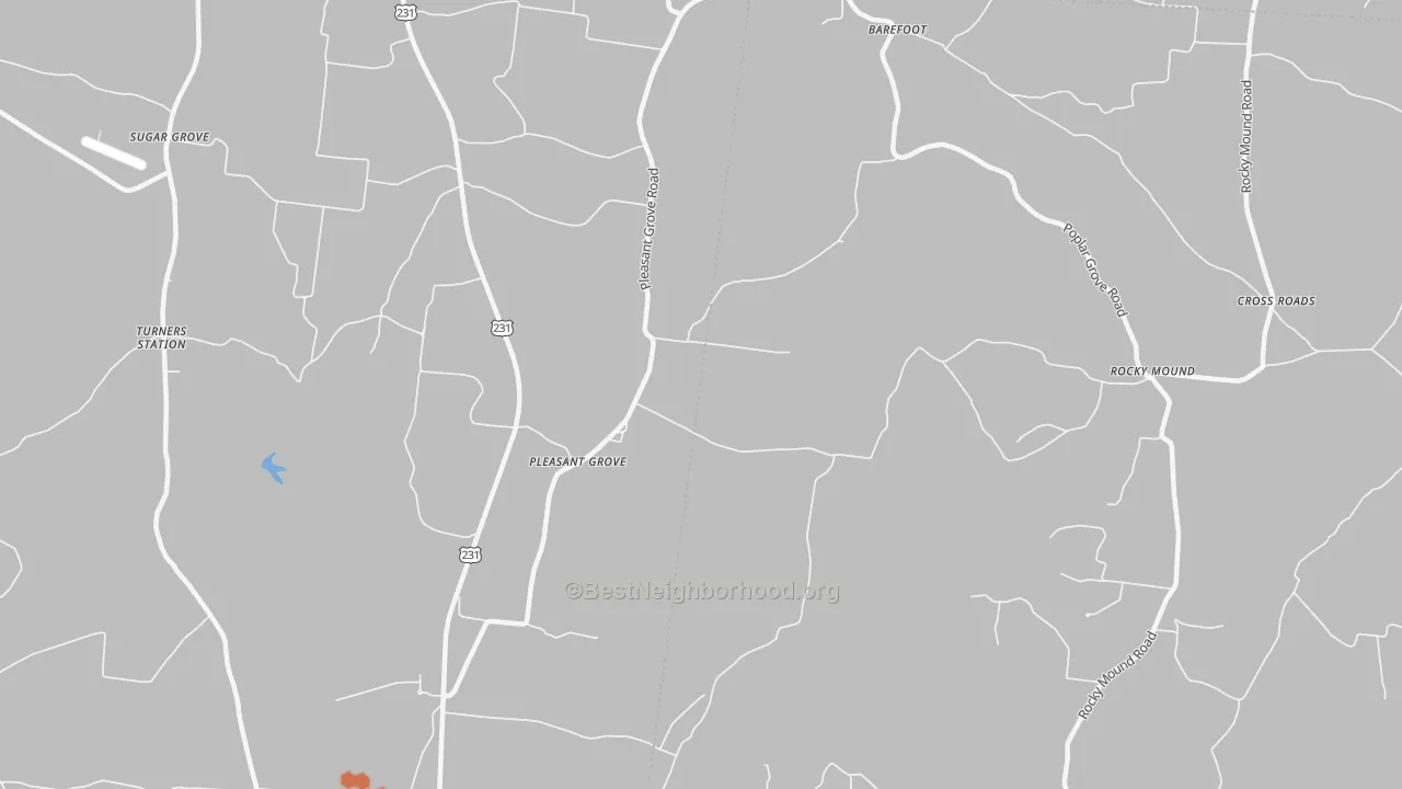 Bike Grade map of Pleasant Grove, TN
