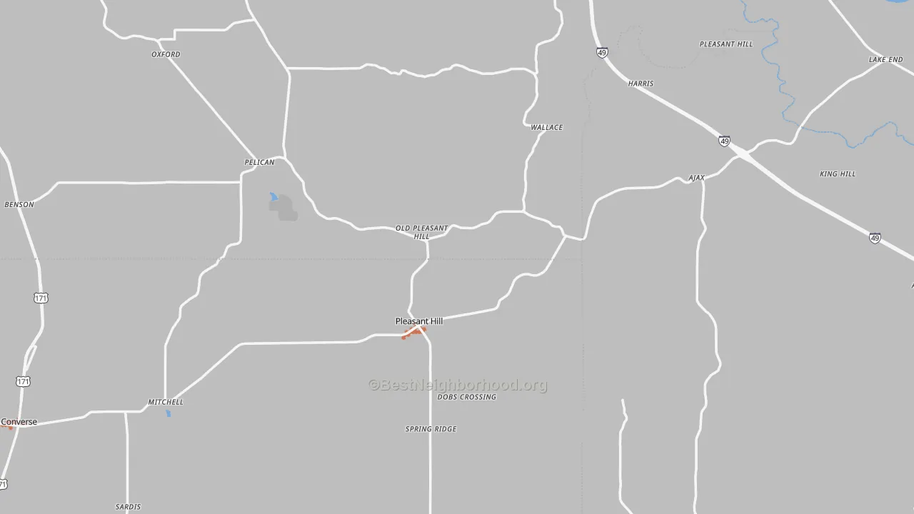Bike Grade map of Pleasant Hill, LA