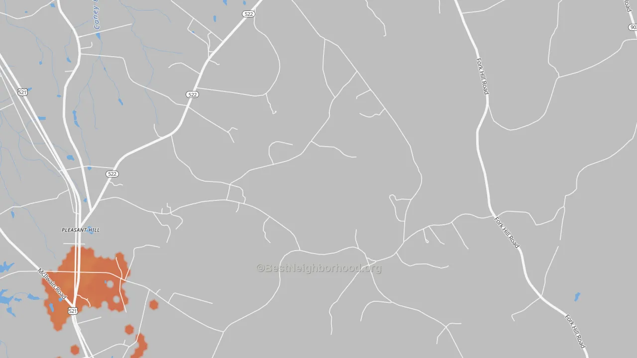 Bike Grade map of Pleasant Hill, SC