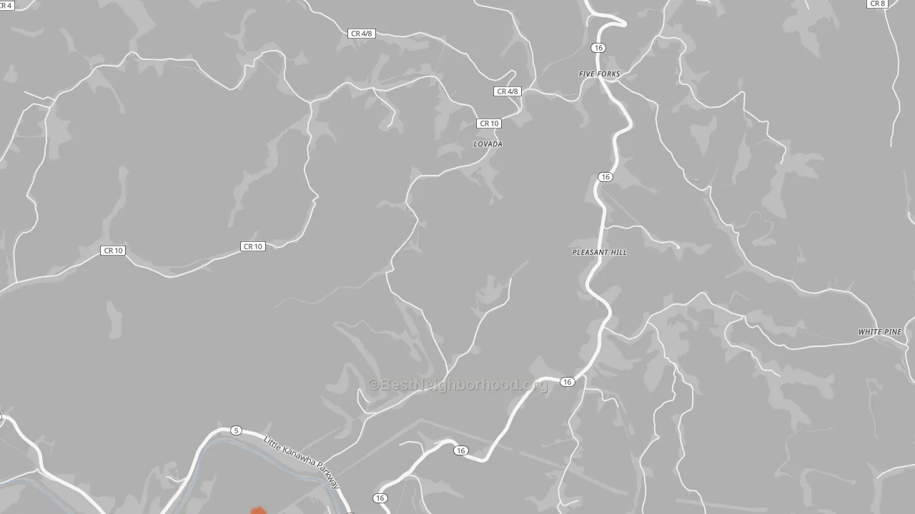 Bike Grade map of Pleasant Hill, WV