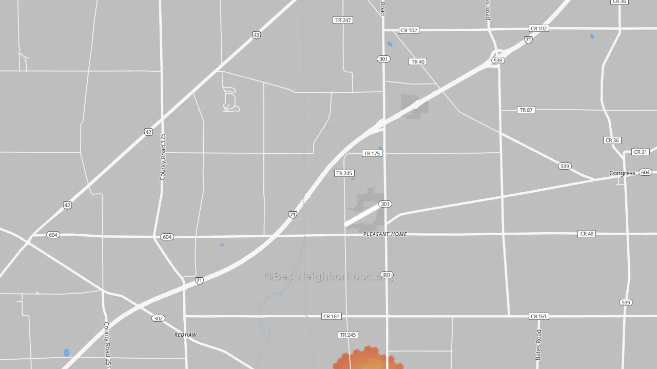 Bike Grade map of Pleasant Home, OH