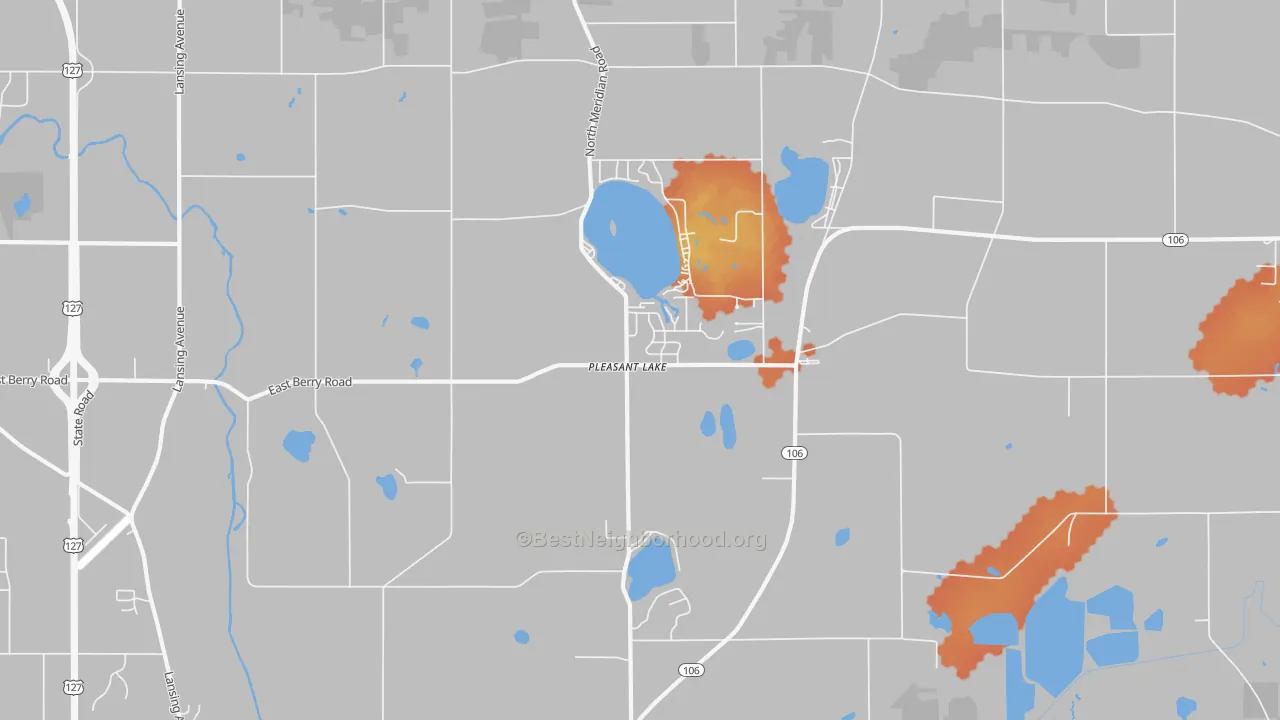 Bike Grade map of Pleasant Lake, MI