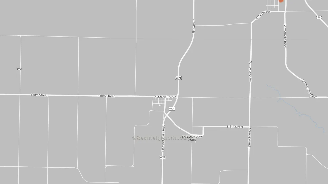 Bike Grade map of Pleasant Plain, IA