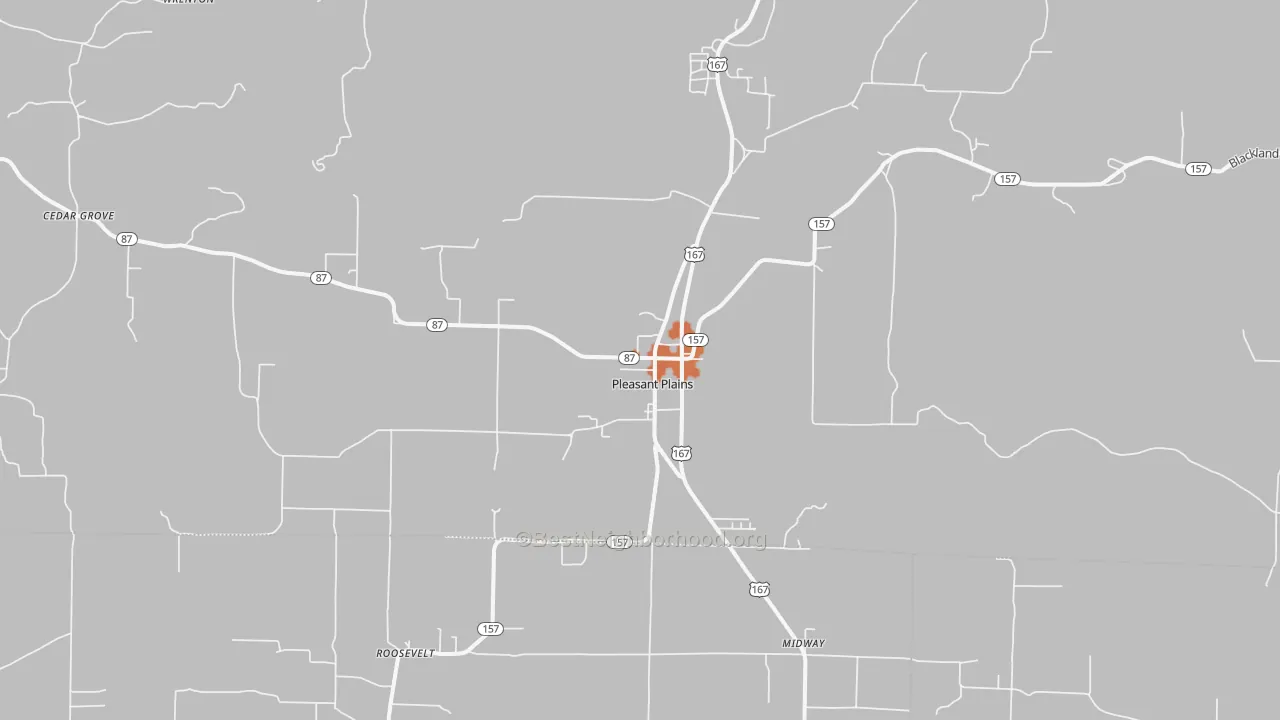 Bike Grade map of Pleasant Plains, AR