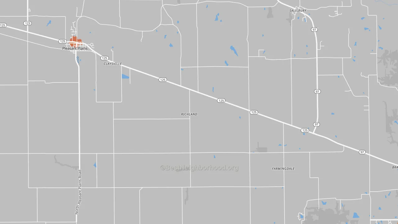 Bike Grade map of Pleasant Plains, IL