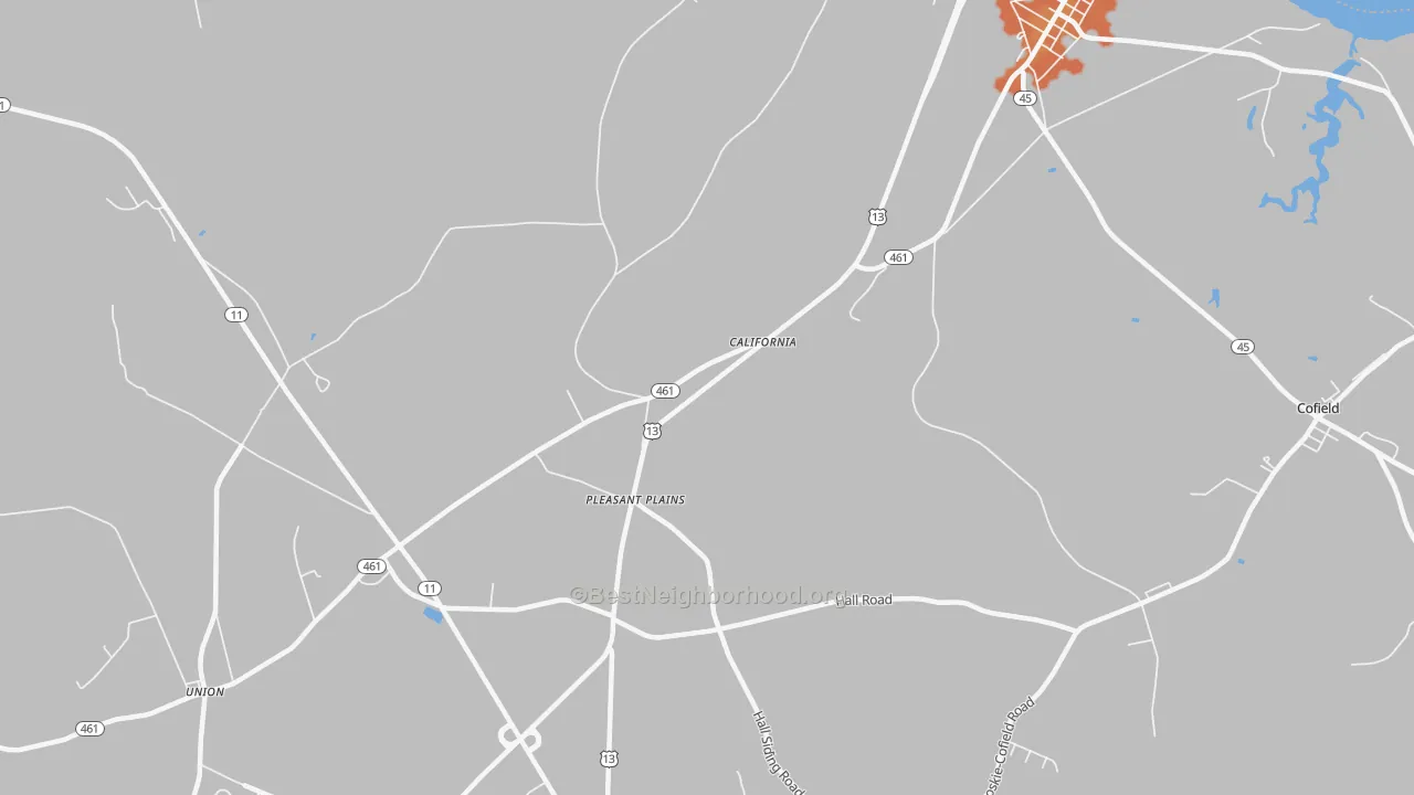Bike Grade map of Pleasant Plains, NC