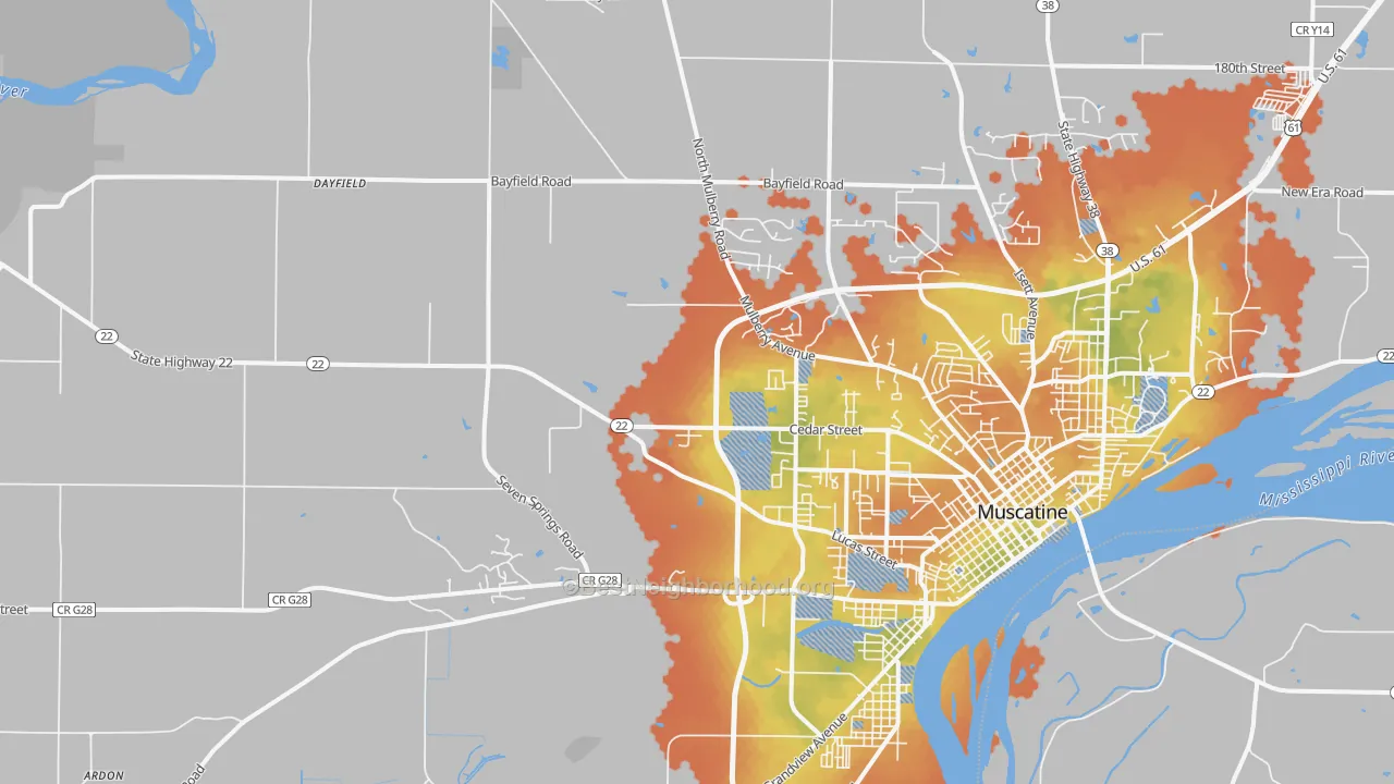 Bike Grade map of Pleasant Prairie, IA