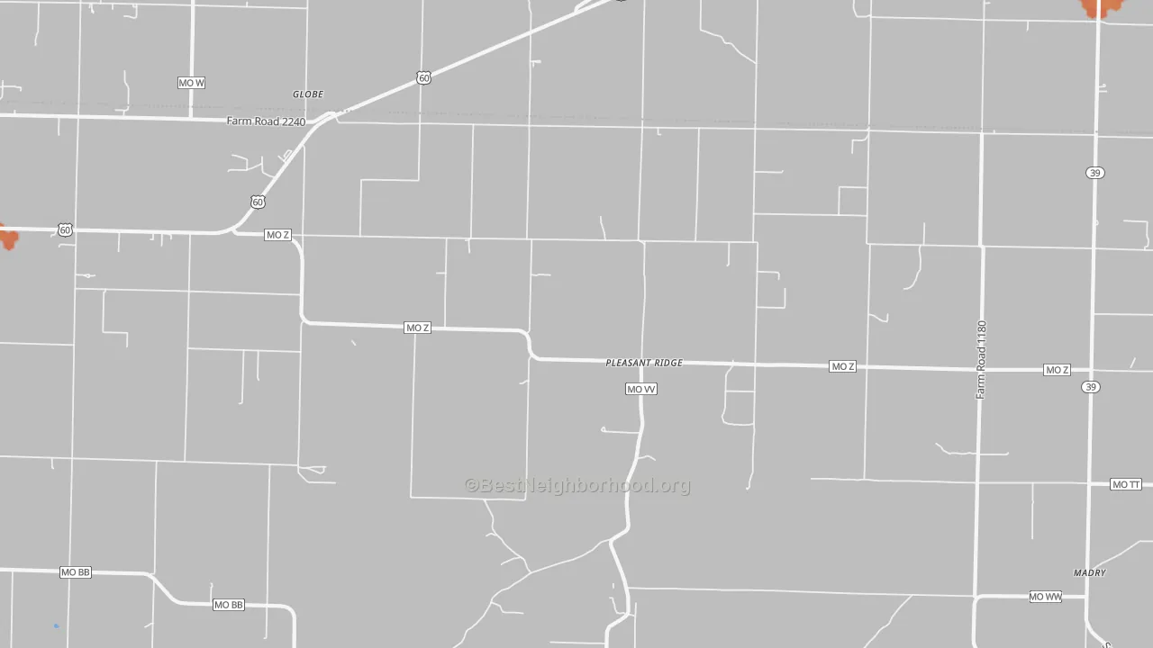 Bike Grade map of Pleasant Ridge, MO