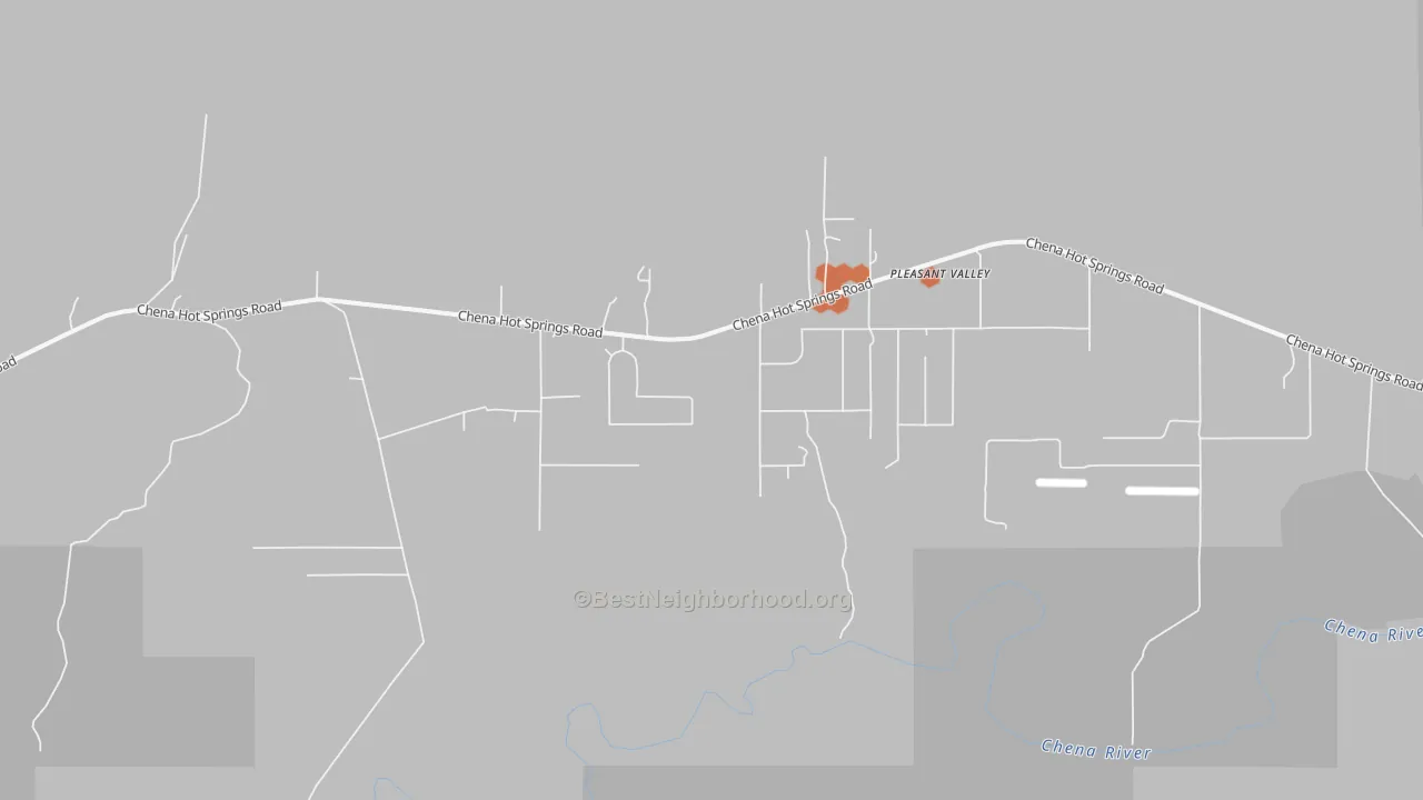 Bike Grade map of Pleasant Valley, AK