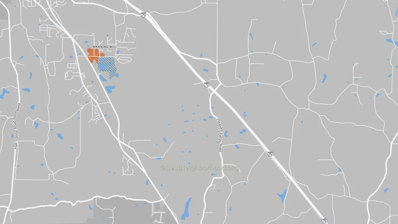 Bike Grade map of Pleasant Valley, GA
