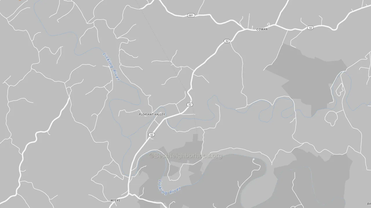Bike Grade map of Pleasant Valley, KY