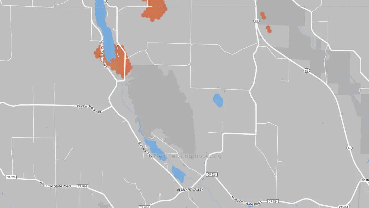 Bike Grade map of Pleasant Valley, MI