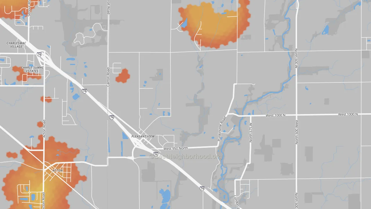 Bike Grade map of Pleasant View, IN