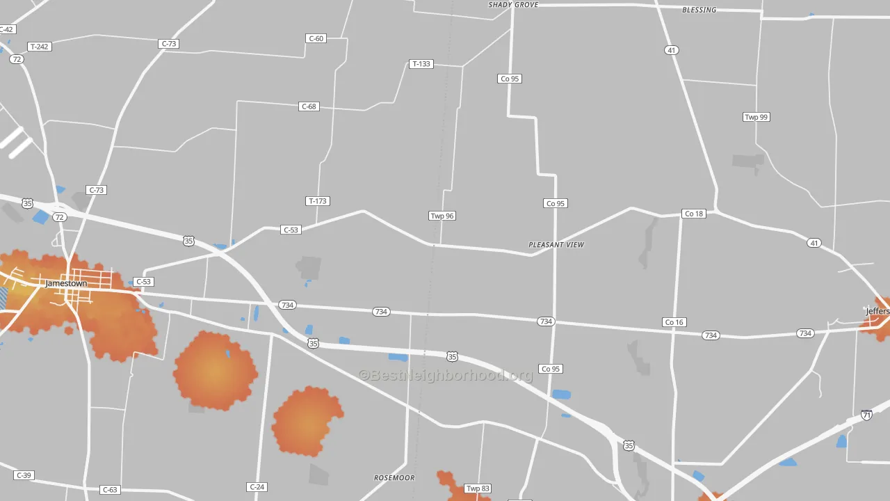 Bike Grade map of Pleasant View, OH
