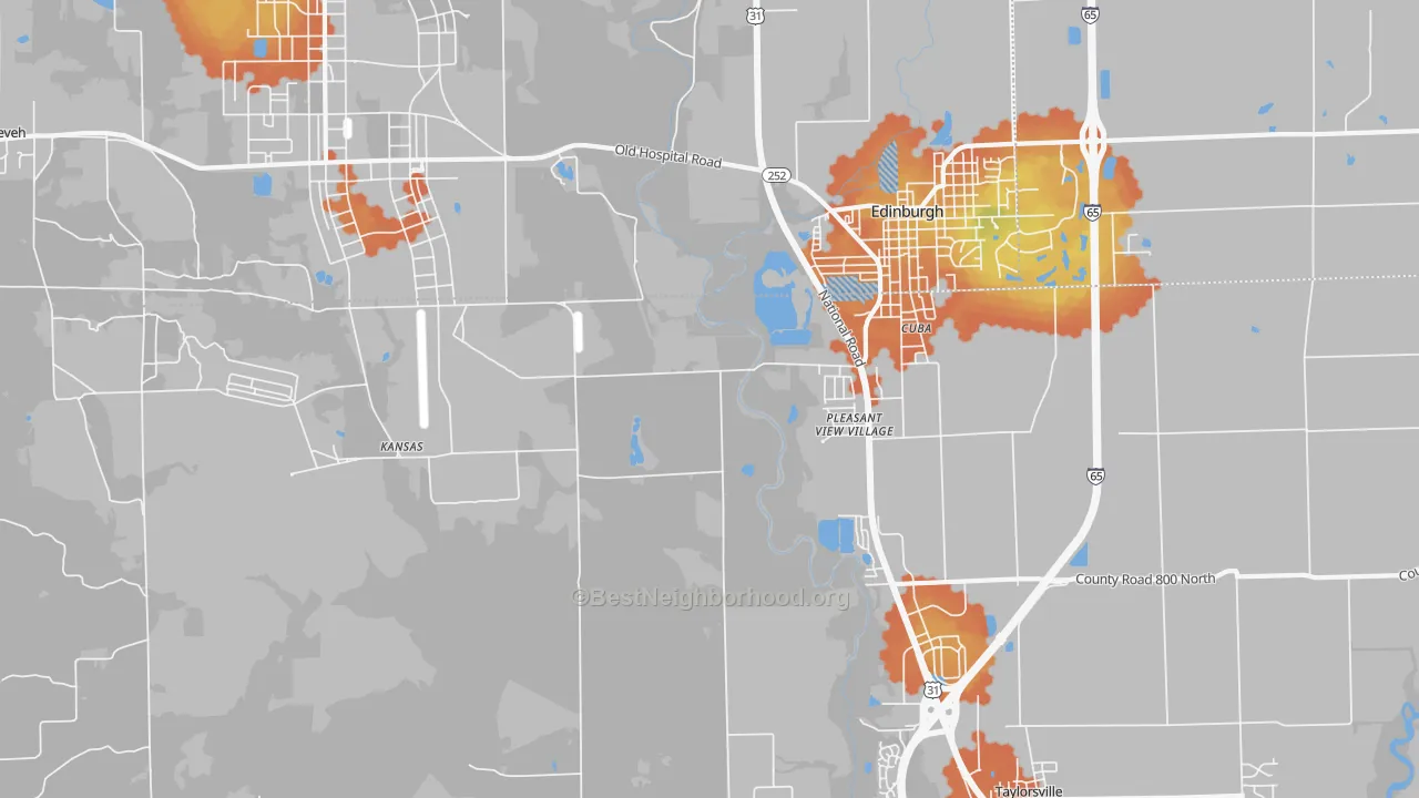 Bike Grade map of Pleasant View Village, IN