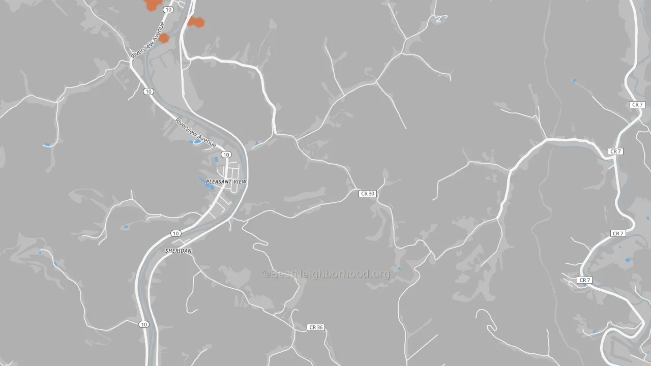 Bike Grade map of Pleasant View, WV