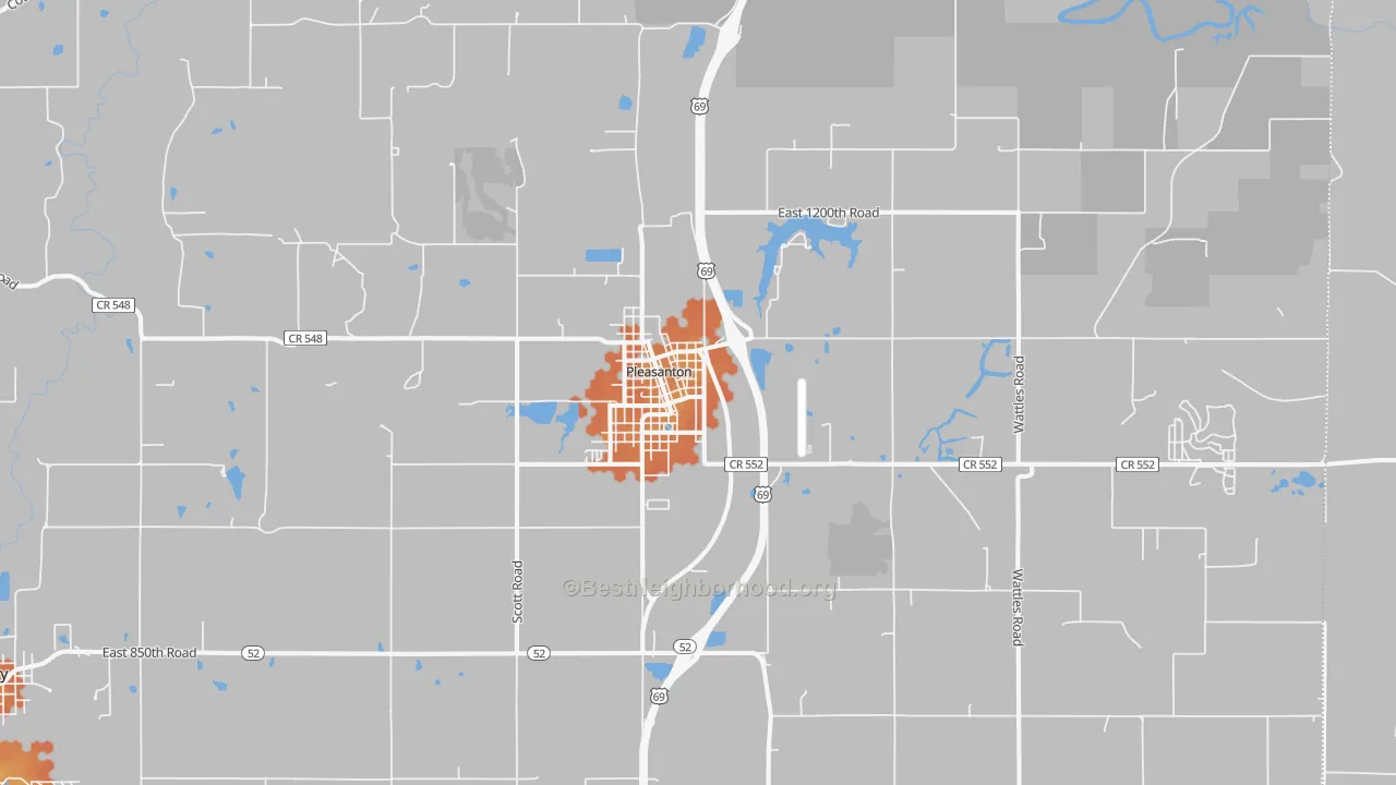 Bike Grade map of Pleasanton, KS