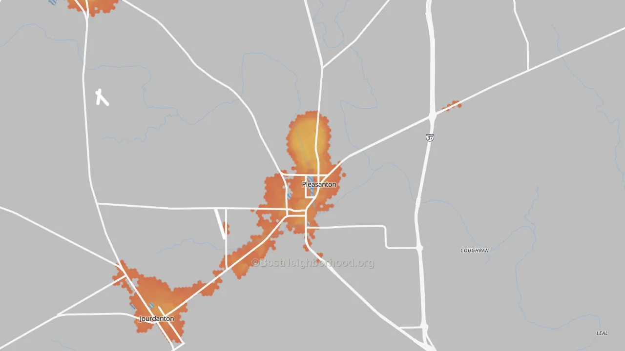 Bike Grade map of Pleasanton, TX