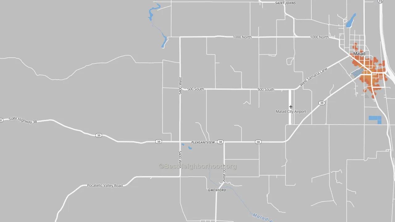 Bike Grade map of Pleasantview, ID