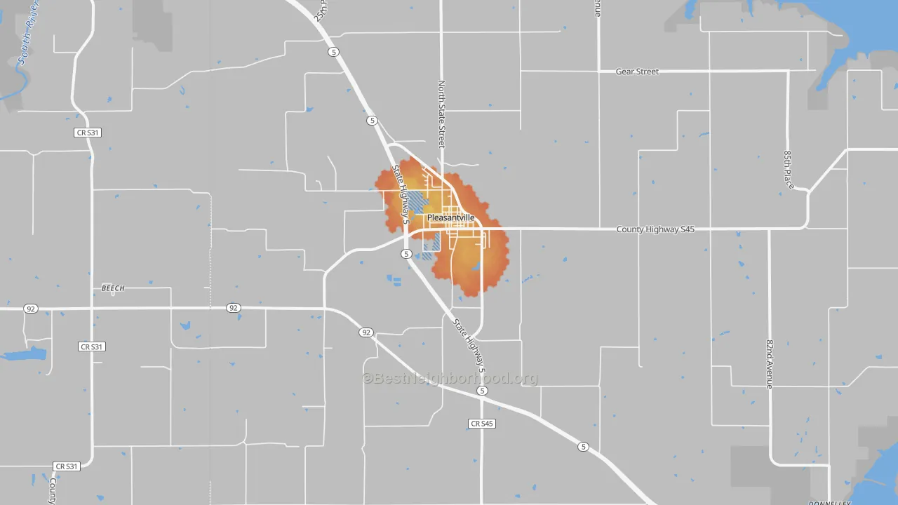 Bike Grade map of Pleasantville, IA