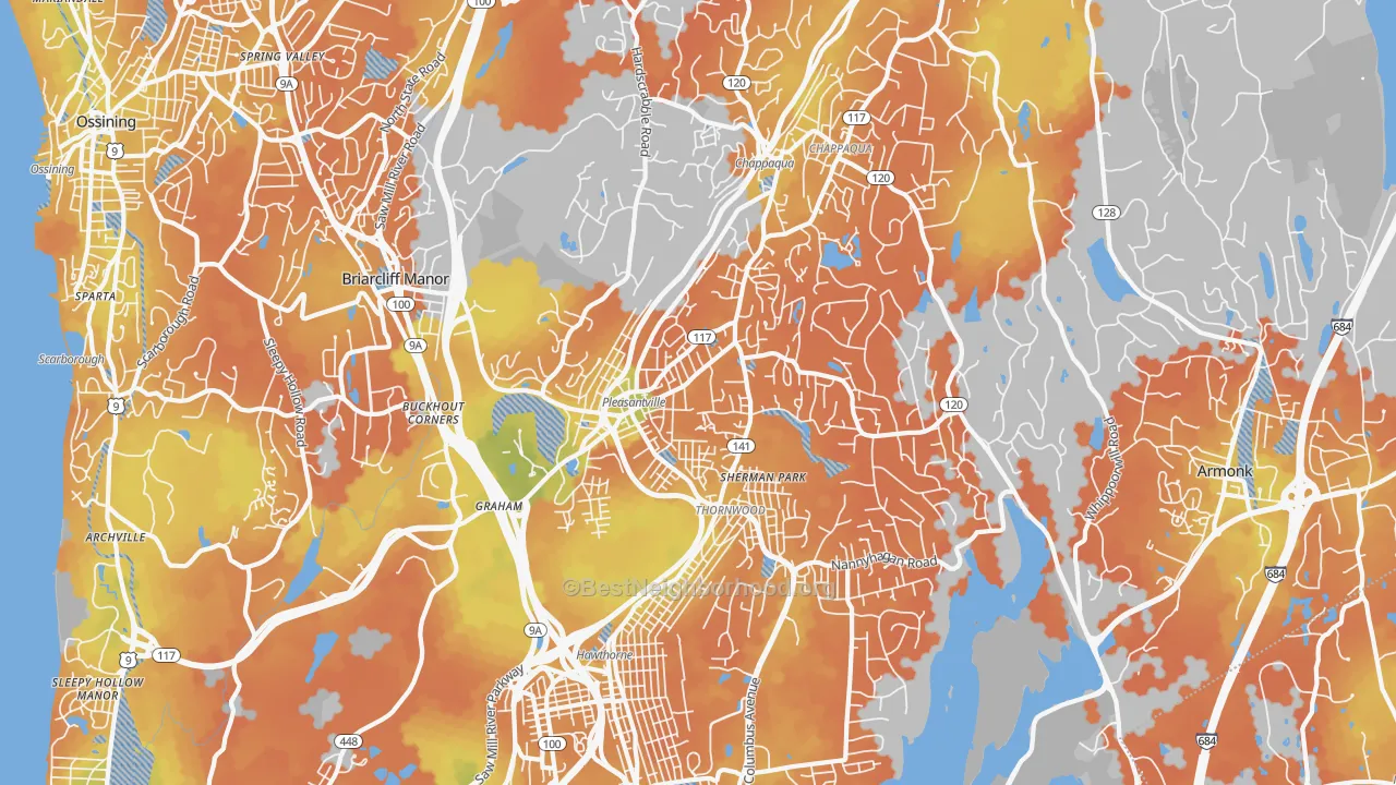 Bike Grade map of Pleasantville, NY