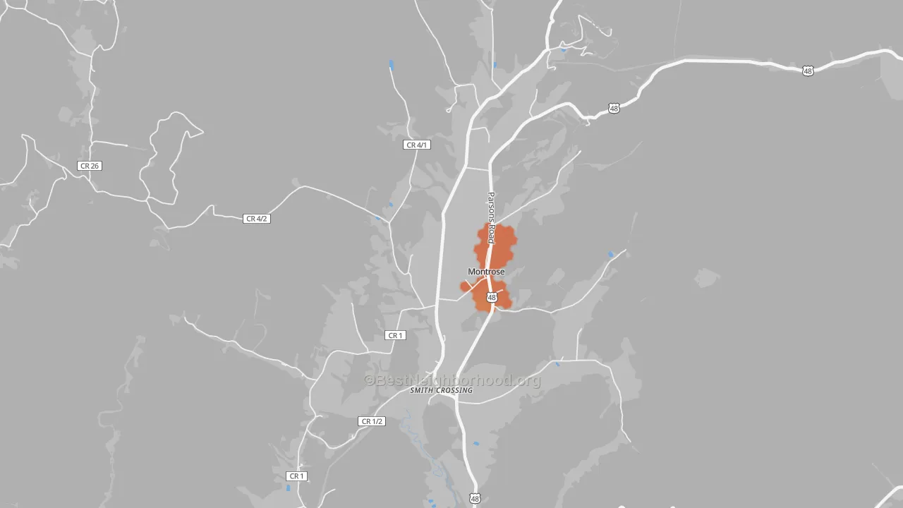 Bike Grade map of Pleasure Valley, WV