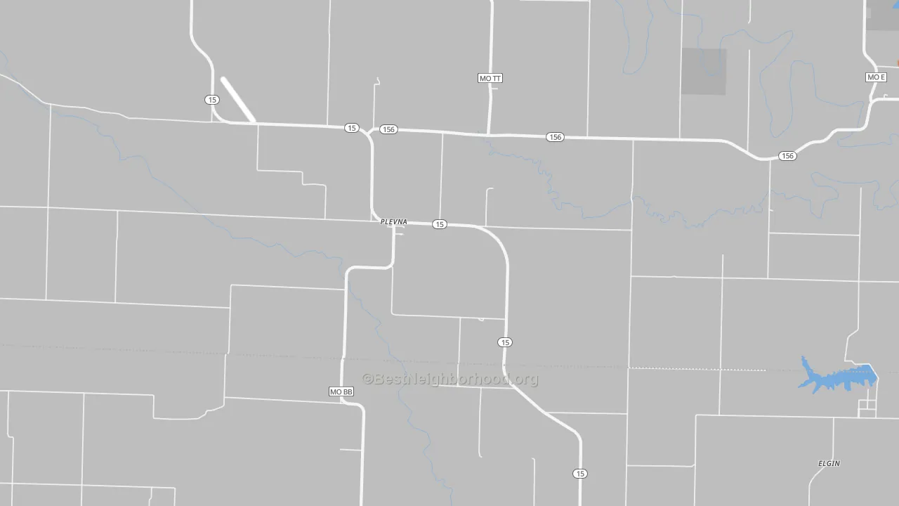 Bike Grade map of Plevna, MO