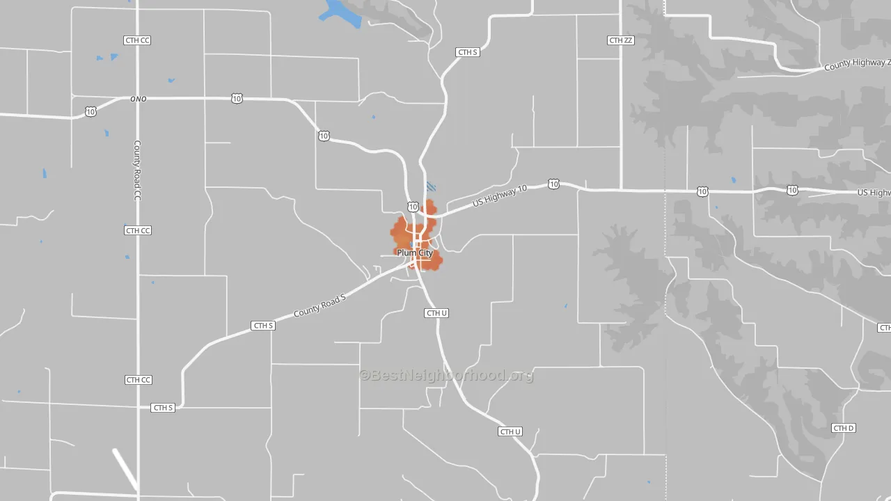 Bike Grade map of Plum City, WI