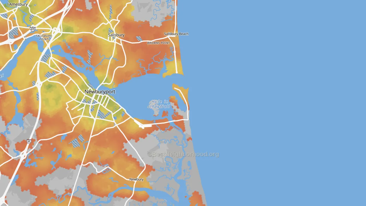 Bike Grade map of Plum Island, MA