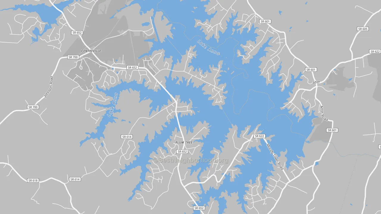 Bike Grade map of Plum Tree, VA