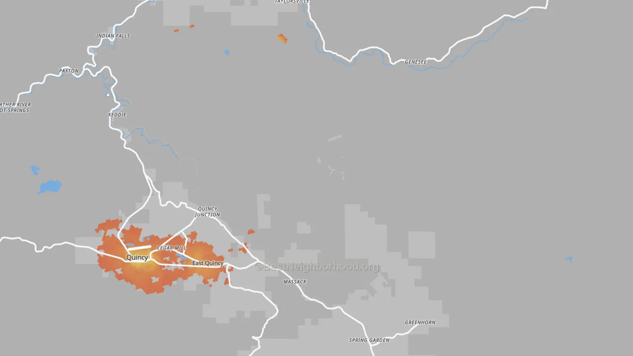 Bike Grade map of Plumas County, CA