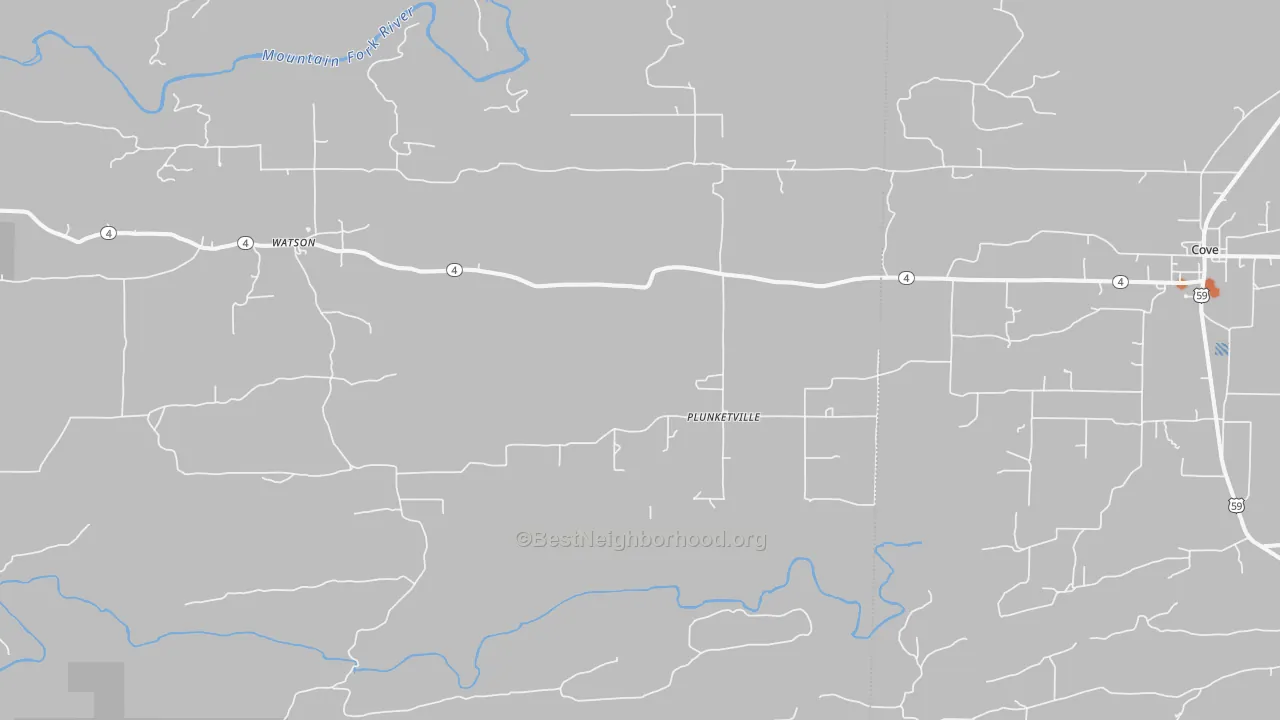Bike Grade map of Plunketville, OK