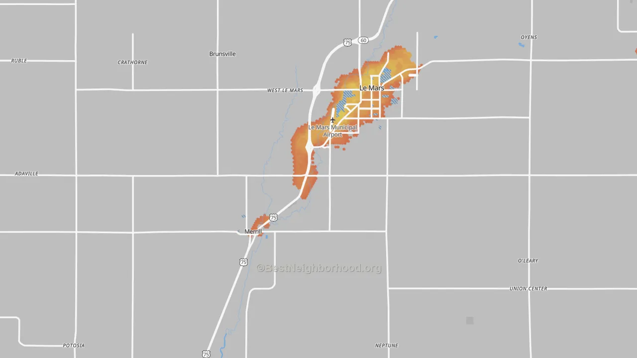 Bike Grade map of Plymouth County, IA